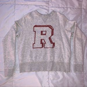 Cute Gray Crewneck Sweatshirt with Varsity Letter R